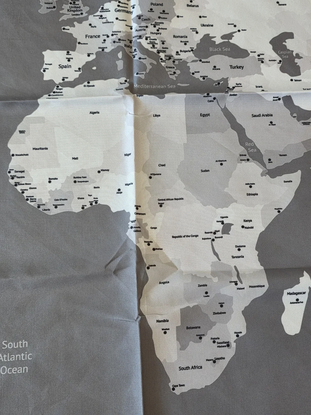 World Map Fabric 60